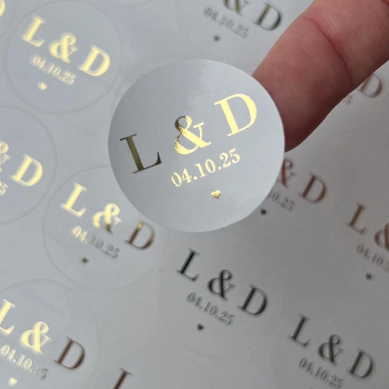 Gold Foil Monogram Date Sticker